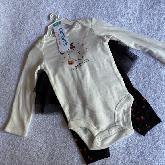 Carter's Cream and Black Halloween Outfit with Tutu - Picture 2 of 4